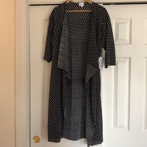 NWT LuLaRoe Shirley Black w/White Polka Dots Small